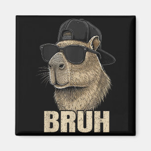 Funny Bruh Meme Capybara Lover Cool Sungles For Me Magnet
