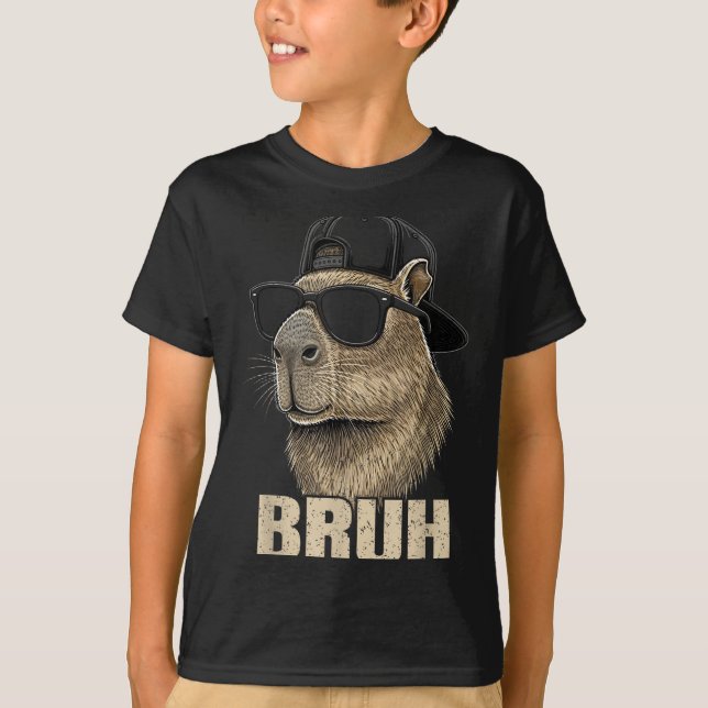 Funny Bruh Meme Capybara Lover Cool Sungles For Me T-Shirt (Front)
