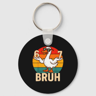 Funny Bruh Retro Duck 6 7 Meme Kids Teen Boys Keychain
