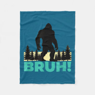 Funny Bruh Sasquatch Bigfoot Internet Meme Fleece Blanket