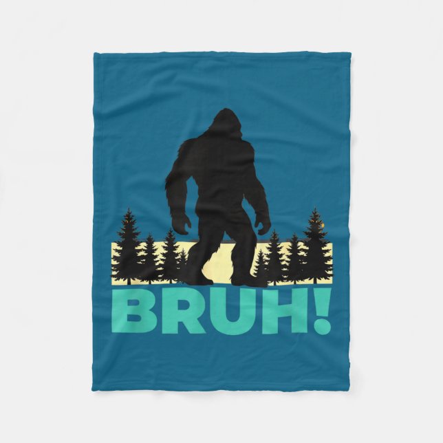 Funny Bruh Sasquatch Bigfoot Internet Meme Fleece Blanket (Front)