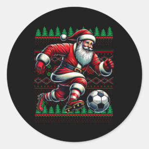 Funny Bruh Soccer Santa 67 Meme Christmas Xmas Paj Classic Round Sticker