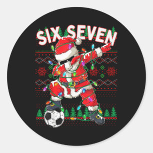 Funny Bruh Soccer Santa 67 Meme Christmas Xmas Paj Classic Round Sticker