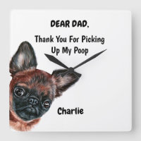 Funny Brussels griffon Dad Watercolor Canine Art