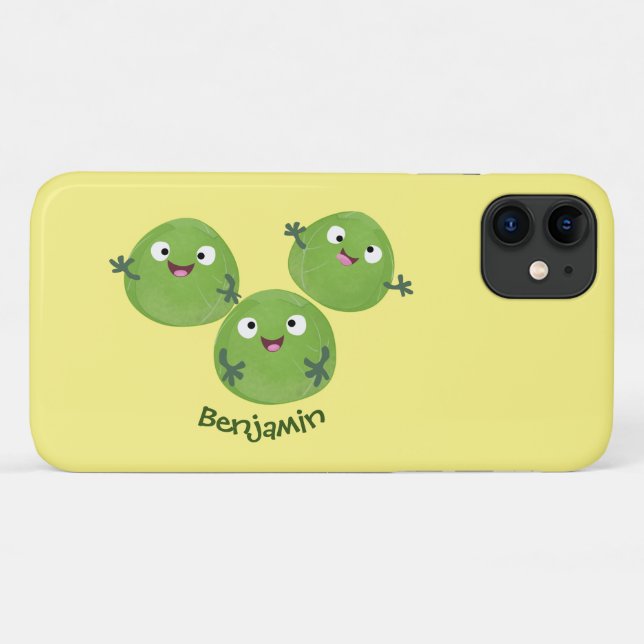 Funny Brussels sprouts vegetables cartoon Case-Mate iPhone Case (Back (Horizontal))