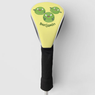 Funny Brussels sprouts vegetables cartoon Golf Head Cover