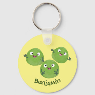 Funny Brussels sprouts vegetables cartoon Keychain