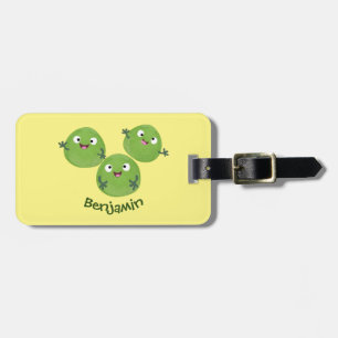 Funny Brussels sprouts vegetables cartoon Luggage Tag
