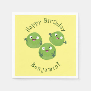 Funny Brussels sprouts vegetables cartoon Napkin