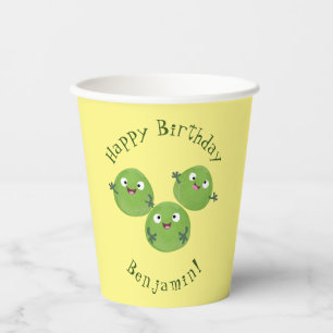 Funny Brussels sprouts vegetables cartoon Paper Cups