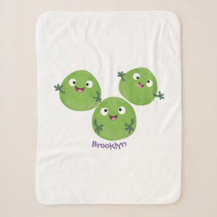 Funny Brussels sprouts vegetables cartoon Sherpa Blanket