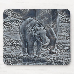 funny bubble elephant baby mouse pad