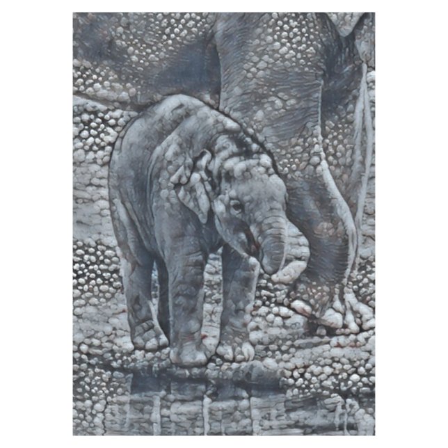 funny bubble elephant baby tablecloth (Front)