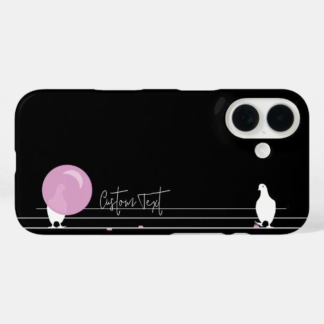 Funny Bubblegum Birds on a Wire Black Case-Mate iPhone Case (Back (Horizontal))