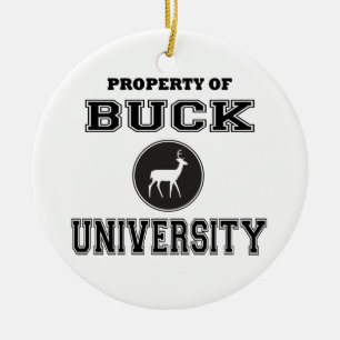 Funny Buck University Ceramic Ornament