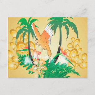 Funny budgerigars postcard