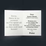 Funny Budget Holiday Card<br><div class="desc">Pick any holiday you want!
It's a funny any holiday budget card
Give it to someone with a sense of humor!</div>