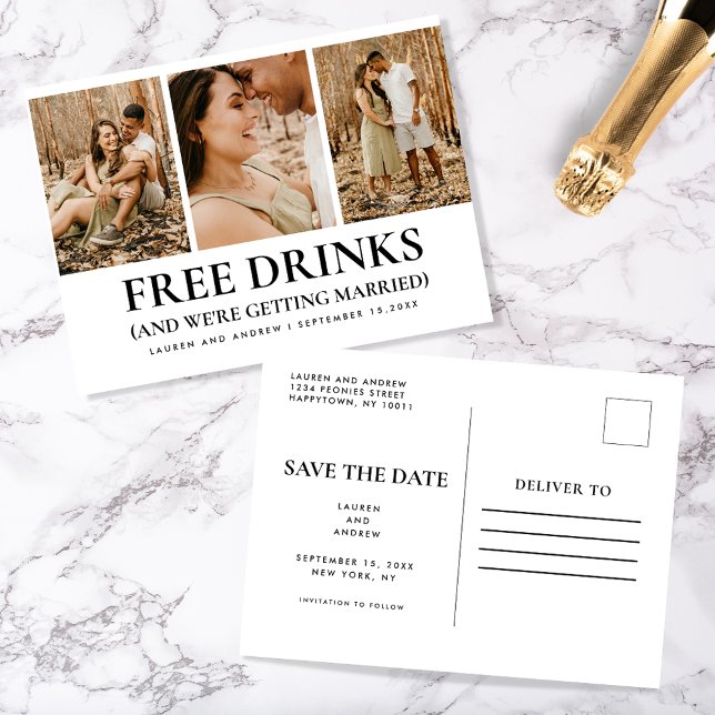 Funny Budget Photo Simple Wedding Save The Date  Postcard (Creator Uploaded)