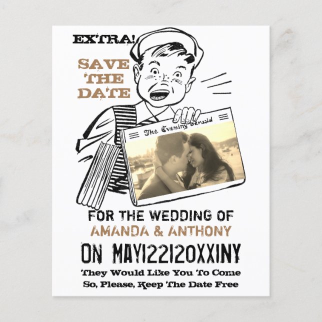 Funny budget save the date custom photo flyer (Front)
