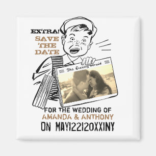 Funny budget save the date custom photo magnet