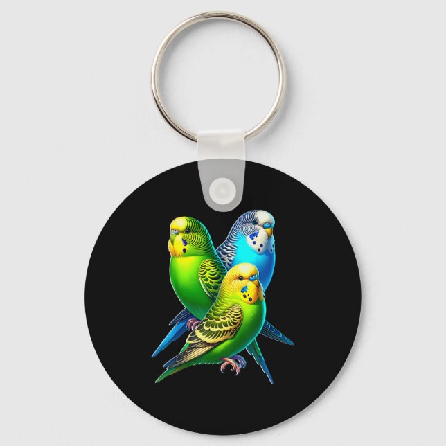 Funny Budgie Budgerigar Design  Keychain (Front)