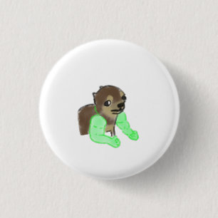 Funny Buff Dog Muscular Arms Meme Gift 1 Inch Round Button