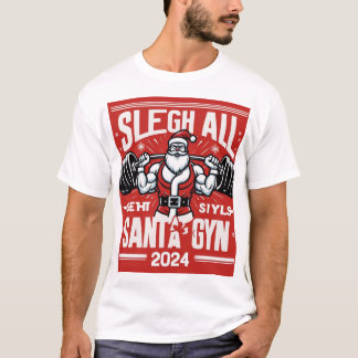 Funny Buff Père Noël Christmas Gym T-Shirt