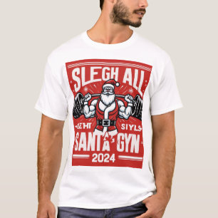 Funny Buff Santa Christmas Gym T-Shirt