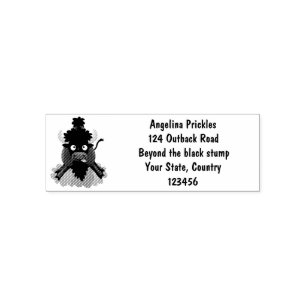 Funny buffalo bison cartoon illustration self-inking stamp