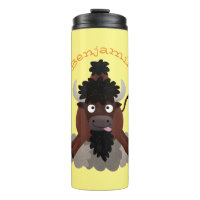 Funny buffalo bison cartoon illustration
