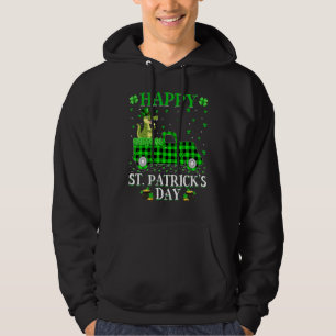 Funny Buffalo Plaid Green Truck Alligator St Patri Hoodie
