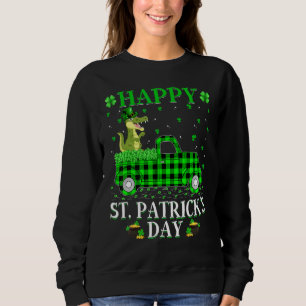 Funny Buffalo Plaid Green Truck Alligator St Patri Sweatshirt