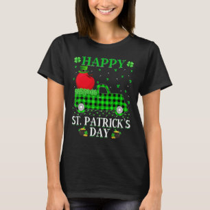 Funny Buffalo Plaid Green Truck Apple Fruit St. Pa T-Shirt