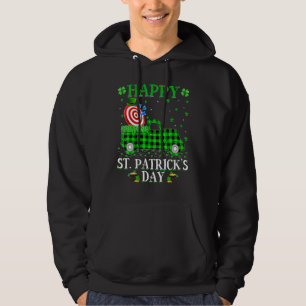 Funny Buffalo Plaid Green Truck Archery St. Patric Hoodie