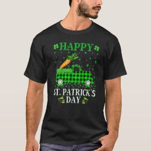Funny Buffalo Plaid Green Truck Carrot St. Patrick T-Shirt
