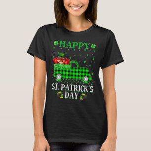 Funny Buffalo Plaid Green Truck Crab St Patrick's  T-Shirt