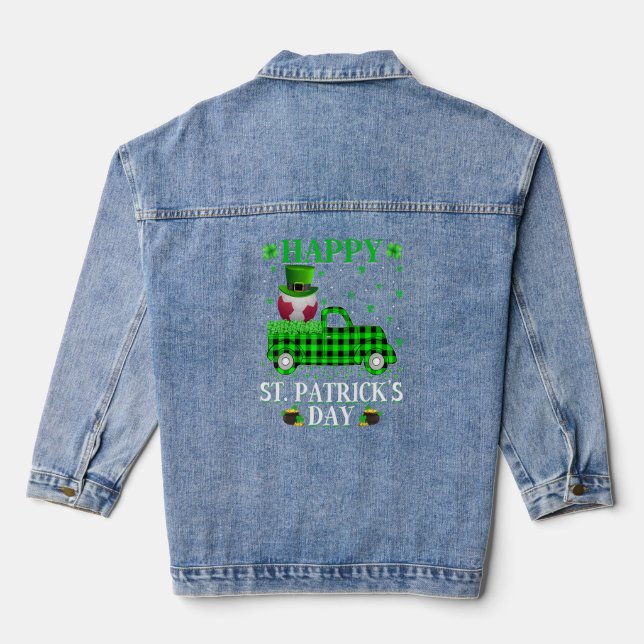 Funny Buffalo Plaid Green Truck Handball St. Patri (Verso)