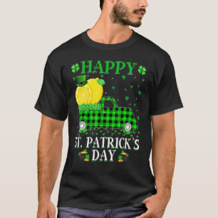 Funny Buffalo Plaid Green Truck Lemon Fruit St Pat T-Shirt