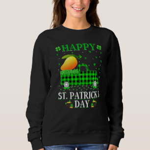 Funny Buffalo Plaid Green Truck Mango Fruit St Pat Sweatshirt