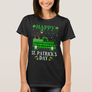 Funny Buffalo Plaid Green Truck Okapi St. Patrick' T-Shirt