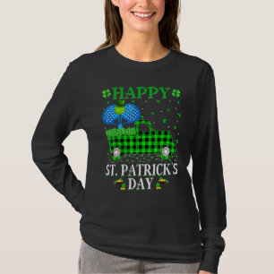 Funny Buffalo Plaid Green Truck Padel St. Patrick' T-Shirt