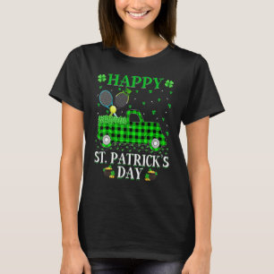 Funny Buffalo Plaid Green Truck Tennis St. Patrick T-Shirt