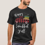 Funny Buffalo Plaid Happy Hanukkah Y'all Red Truck T-Shirt<br><div class="desc">Funny Buffalo Plaid Happy Hanukkah Y'all Red Truck Gift</div>