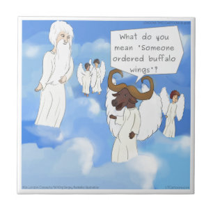 Funny Buffalo Wings In Heaven Gift Tile