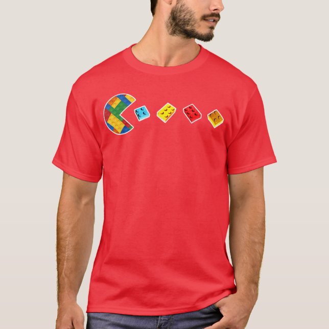 Funny Building Blocks Gamer Master Builder Brick L T-Shirt (Front)