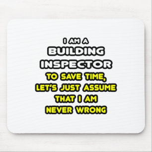 Funny Building Inspector T-Shirts and Gifts Mouse Pad