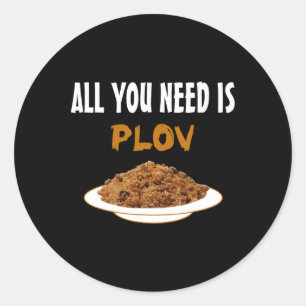 Funny Bukharian Uzbek Food - Plov Lover Bbq Tee Gi Classic Round Sticker