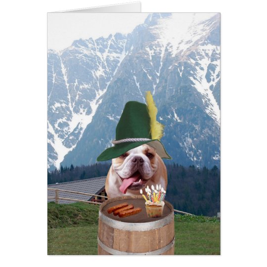 Funny Bull Dog German Birthday Card | Zazzle.ca