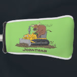 Funny bull driving bulldozer cartoon golf head cover<br><div class="desc">This bull is doing his own earth moving,  driving a bulldozer in fun cartoon style.</div>