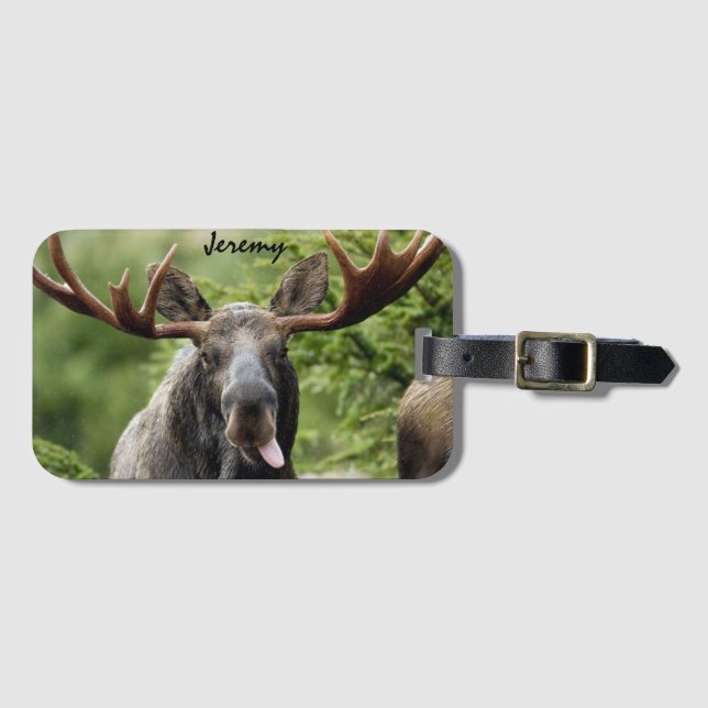 Funny Bull Moose Tongue     Luggage Tag (Front Horizontal)